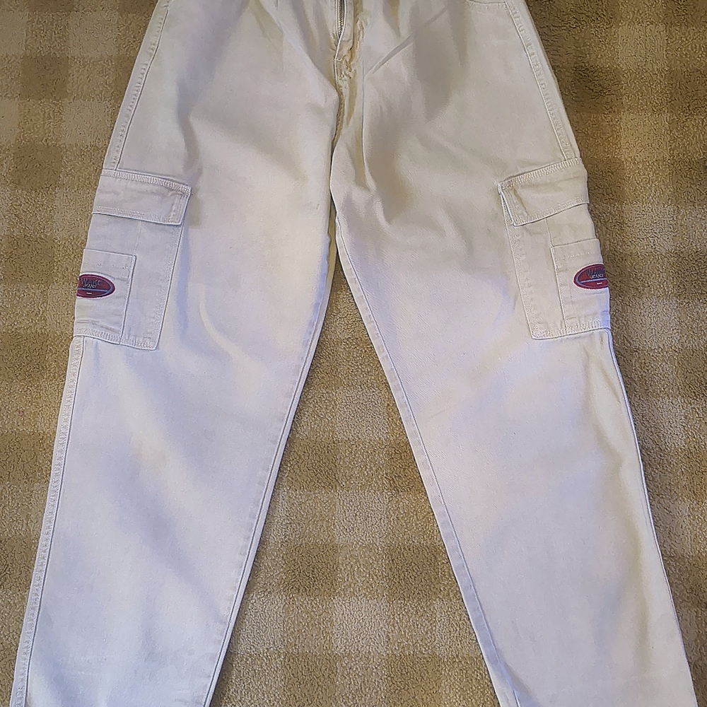 Cream Cargo Pants with Pockets